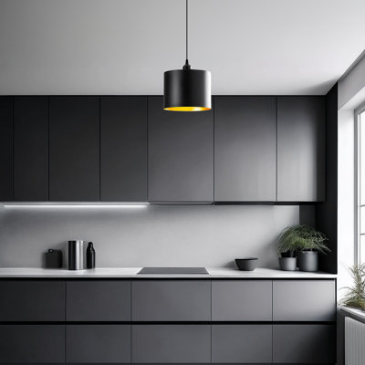 Luminaire suspendu cylindrique en métal