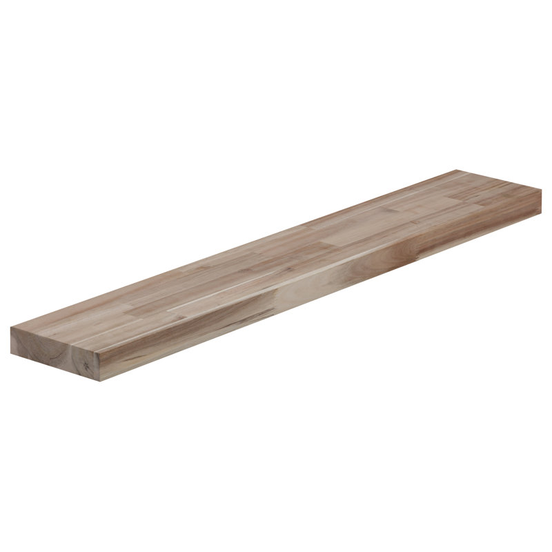 Unfinished Acacia Floating Shelf, 1.5" H x 48" W x 6" D