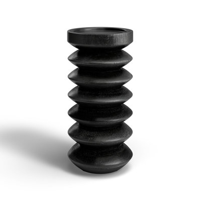 Wood, Accordion Candle Holder, Black