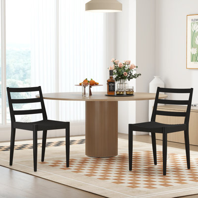 Omaar 18.9" Width Classic Soft Linen Upholstery Dining Chair With Wooden Leg by George Oliver