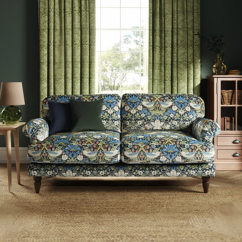 Canapé rétro en tissu décontracté, H 35,43 po x l 82,68 po x P 35,43 po