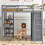 Lit mezzanine avec garde-robe, bureau et tablettes-1456497730