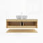 Meuble-lavabo 48 po avec lavabo, armoire de rangement murale en contreplaqué avec tiroirs et tablette ouverte-40283957