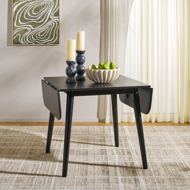 Damarius Drop Leaf Table, Matte Black