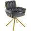 Avakate 46cm H Velvet Upholstered Metal Armchair-960593781-978489960