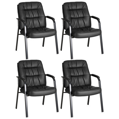 Ensemble de 4 chaises d'invité confortables en cuir