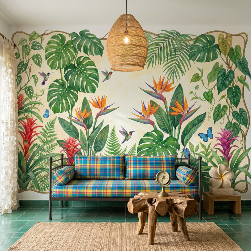 Papier peint botanique tropical, Non-Woven Nonpasted, 200 po x 120 po