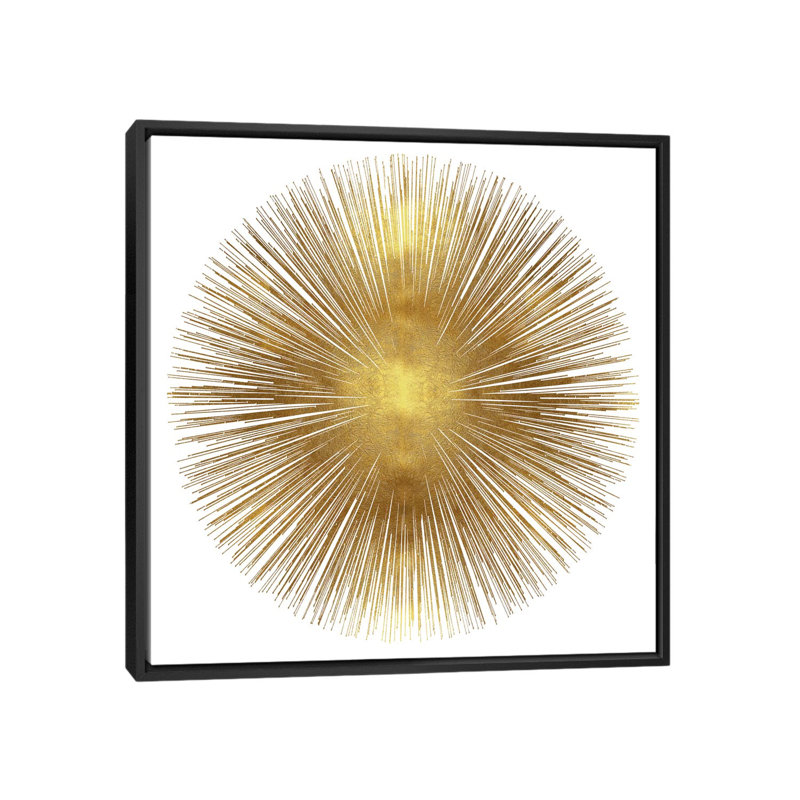 Sunburst I, impression sur toile tendue, H 18 po x l 18 po x P 1,5 po, Toile avec cadre noir, Pas de tapis
