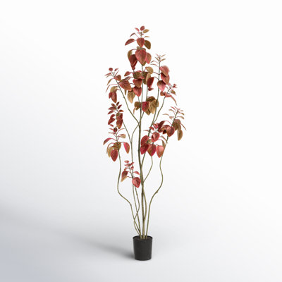 Artificial Red Rogot Rurple Tree in Pot