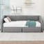 Lit de jour ajustable rembourré avec 2 tiroirs de rangement - Mobilier de chambre à coucher peu encombrant-1566534507