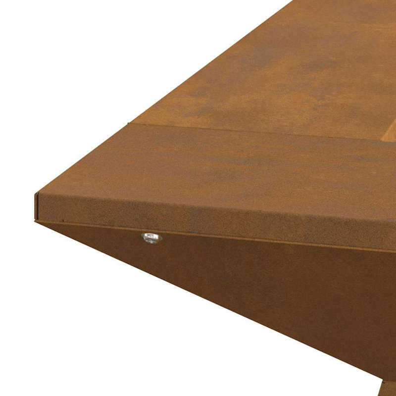 Metal Fire Pit, 50cm H x 60cm W x 60cm D, Brown