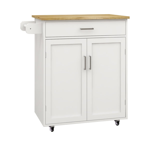 Winston Porter Lucianna Wood Kitchen Cart | Wayfair