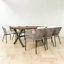 Ensemble de salle à manger de patio 7 pièces, ensemble de meubles d'extérieur toutes saisons avec table et chaises-1147893033
