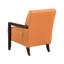 Chaise en cuir orange avec siège confortable et base noyer avec accents contemporains rembourrés de mousse flamboyante-252024747