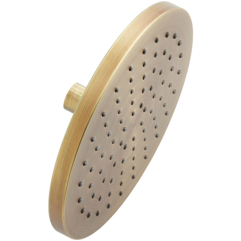 8" Modern Round Rainfall Shower Head - 1.8 GPM, Aged Brass