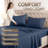 Beddora 4 Piece Bed Sheet Set Queen Blue – Ultra Soft Double Microfiber, Deep Pocket Fitted Sheet, Wrinkle & Fade Resistant, Hotel Quality Bedding, Breathable & Durable-126702190-126702189
