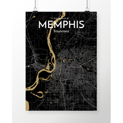 Memphis City Map - No Frame Print
