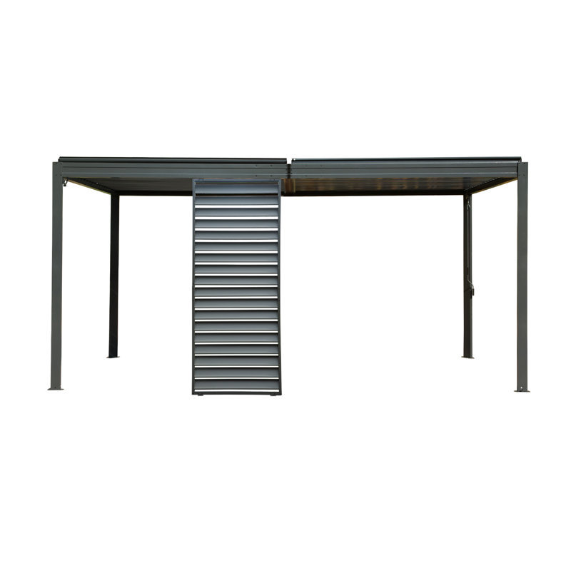 Aluminum Privacy Screen Side Shutter Wall for Pergola Accessories, Gray