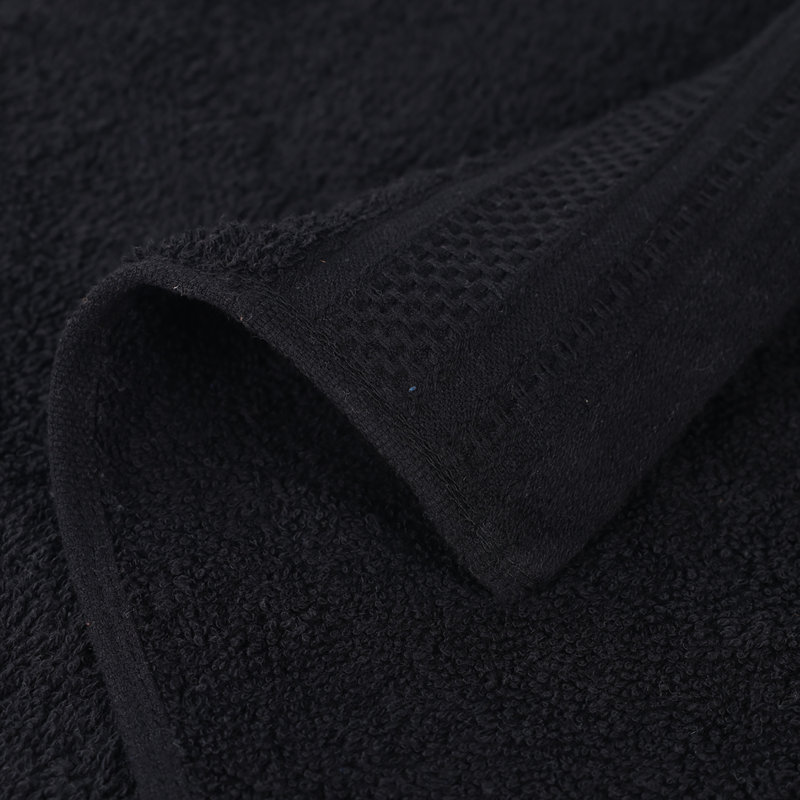 Draps de bain mi-longs en coton gaufré texturé Honeycomb, Noir, noir, noir, noir