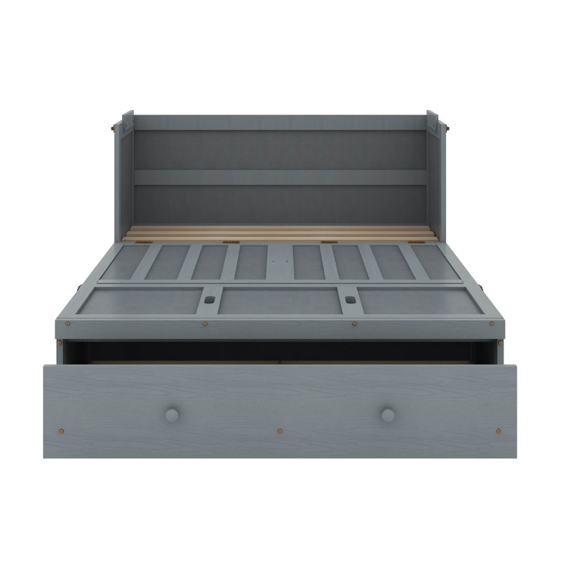 Full Murphy Bed With USB And Drawer, Gray