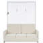 Lit double blanc avec coussin et sommier - Fusion, espace optimisé, rangement facile à utiliser, 167 cm (l) x 211 cm (l) x 213 cm (h), rangement mural multifonctionnel, idéal pour les appartements, conception de rangement efficace.
