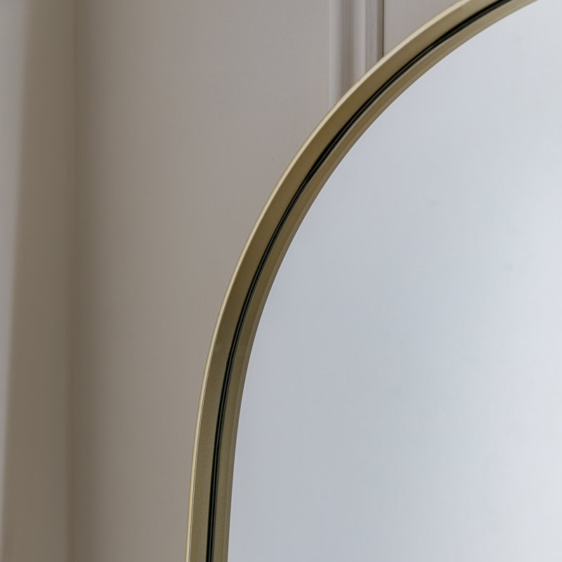 Aidric Metal Flat Wall Mirror, Champagne