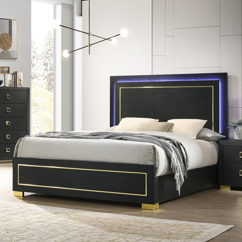 Hapeville Panel Bed With Led, King