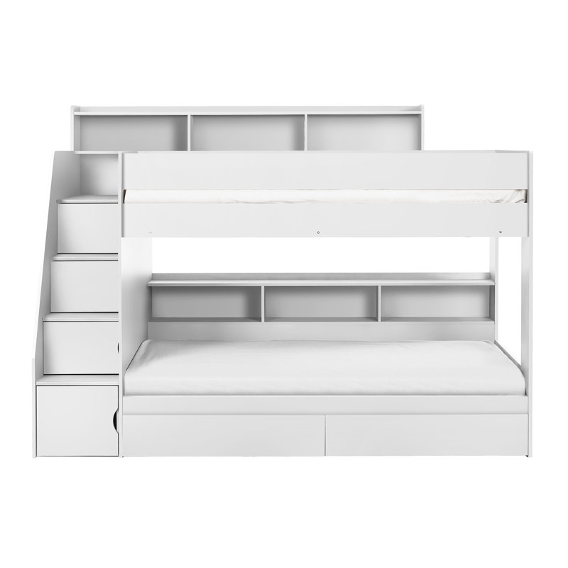 Caleb Single (3') Bunk Bed with Storage Included, White