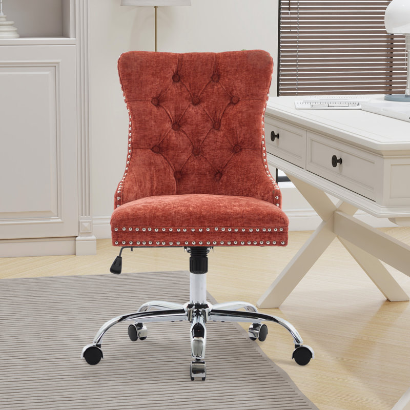 Chaise de bureau en chenille, Orange
