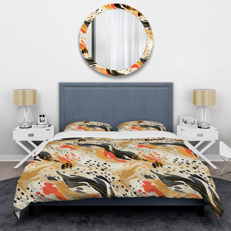 Ensemble de housse de couette multicolore Urban Elegance I, Housse de couette pour très grand lit et 2 très