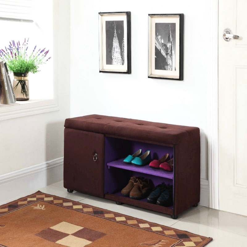 Coffre à chaussures 18 po de hauteur brun - Vaste espace intérieur et rangement pour les chaussures