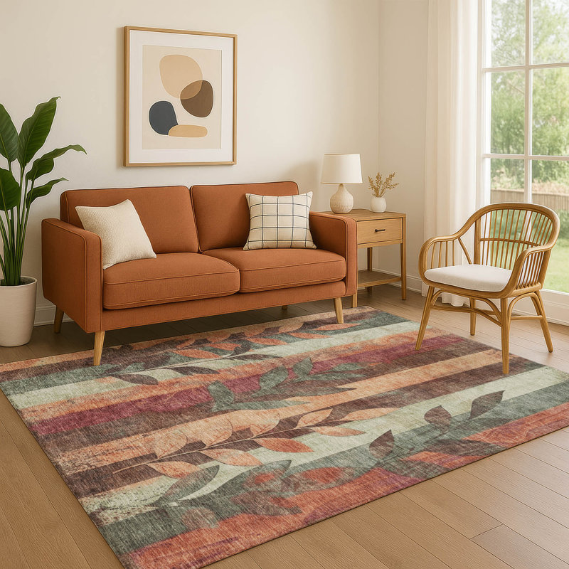Tapis floral lavable en machine Premium AMF1871, Rectangulaire 3 pi x 5 pi