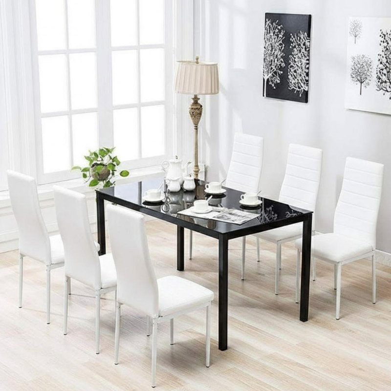 6 - Person Dining Set, White