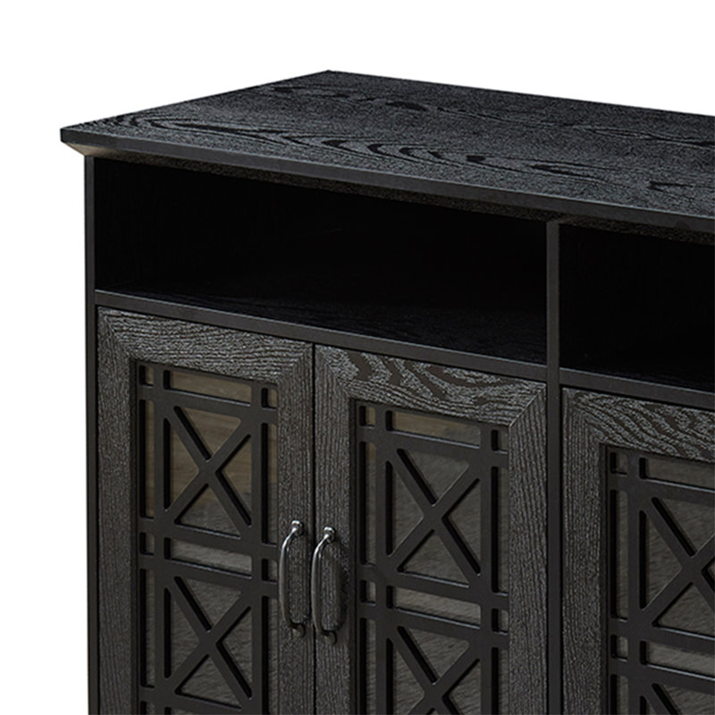 Buffet / Console de rangement 53 po, finition grain de bois noir 53 po