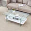 Table basse robuste de 43,3 pouces à double couche - plateau en verre trempé et pieds de table, avec une capacité de charge de 250 livres, jumelée à du verre trempé - table basse durable-1021157551