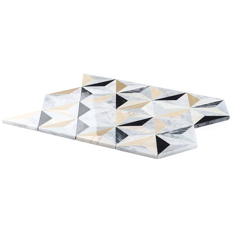 Phantasm 14x16 Polished Mixed Marble Mosaic Tile