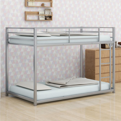 Metal Low Bunk Bed With Ladder