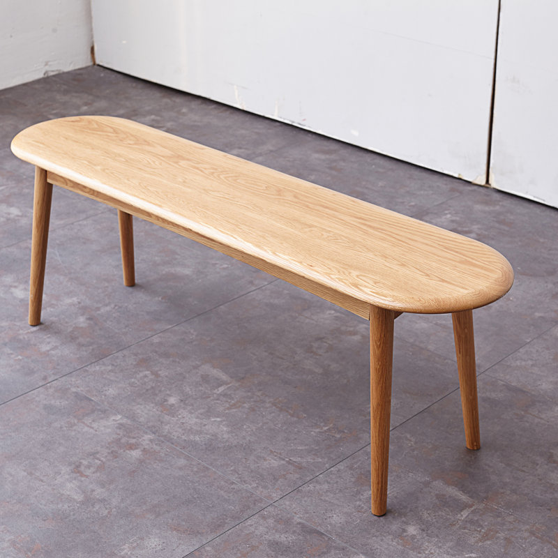 Keisey Solid Wood Bench Natural Oak Wood for Dining Bench Table Bench for Living Room , Oak, 16.14" H x 39.37" W x 11.81" D