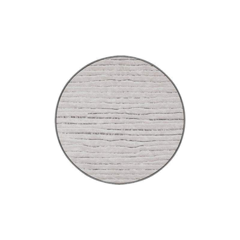 Tapis gris soyeux et moelleux, Rond 5 pi