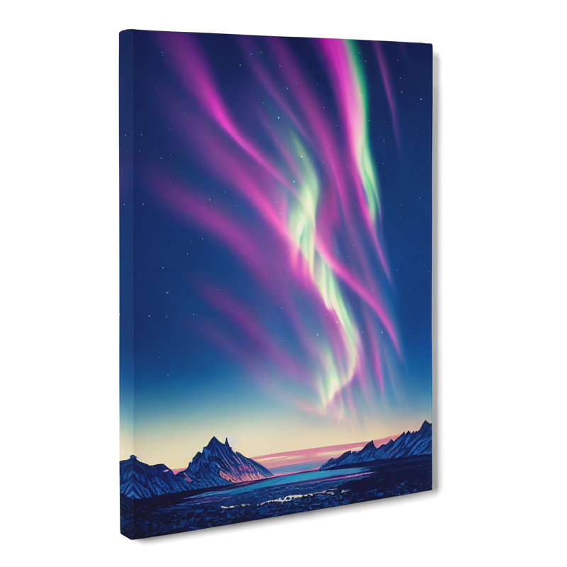 Aurora Borealis Evening - Wrapped Canvas, 76cm H x 50cm W x 3cm D