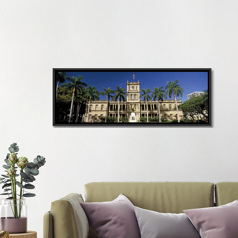 « aliiolani hale, honolulu, hawaii », reproduction de photo sur toile panoramique, H 16 po x l 48 po x P 1,5 po, Toile tendue