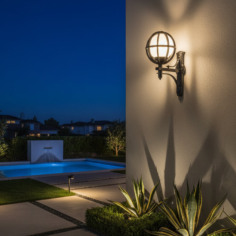 Vintage Globe Outdoor Wall Sconce
