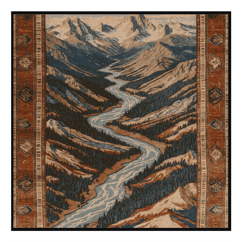 Tapis brun turc lavable à la machine, Carré 6 pi