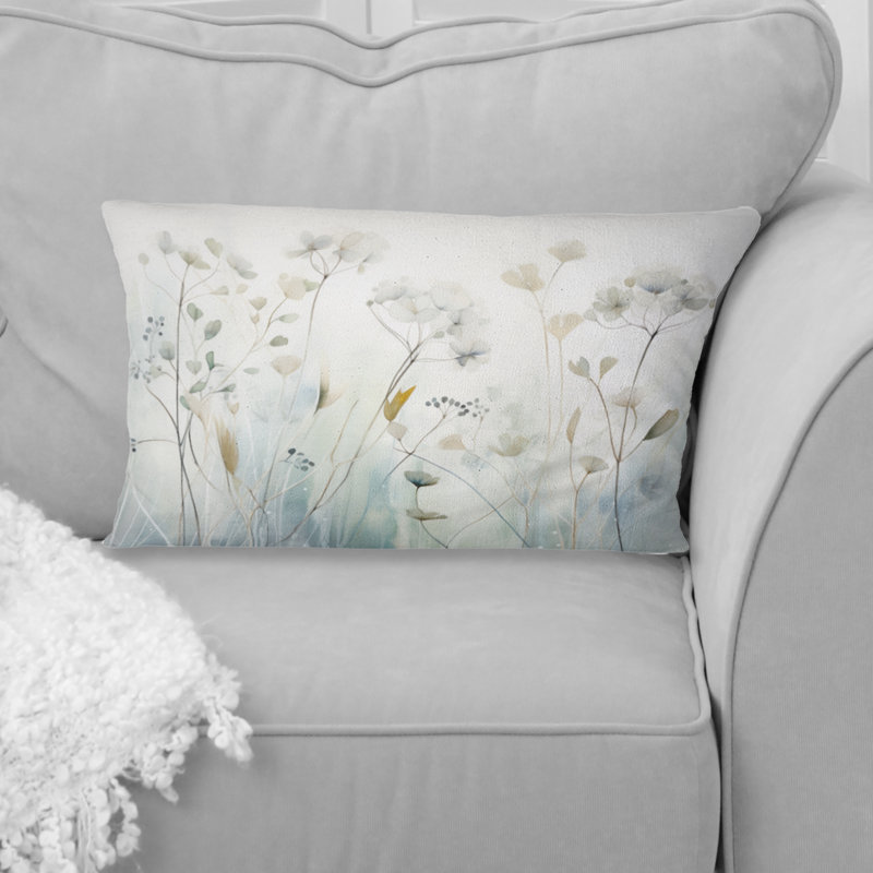 Coussin Blue Botanical Oasis I - Abstract Botanicals