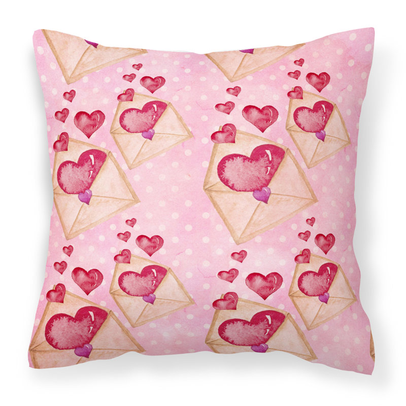 Coussin extérieur lettre d’amour aquarelle, 18 po x 18 po