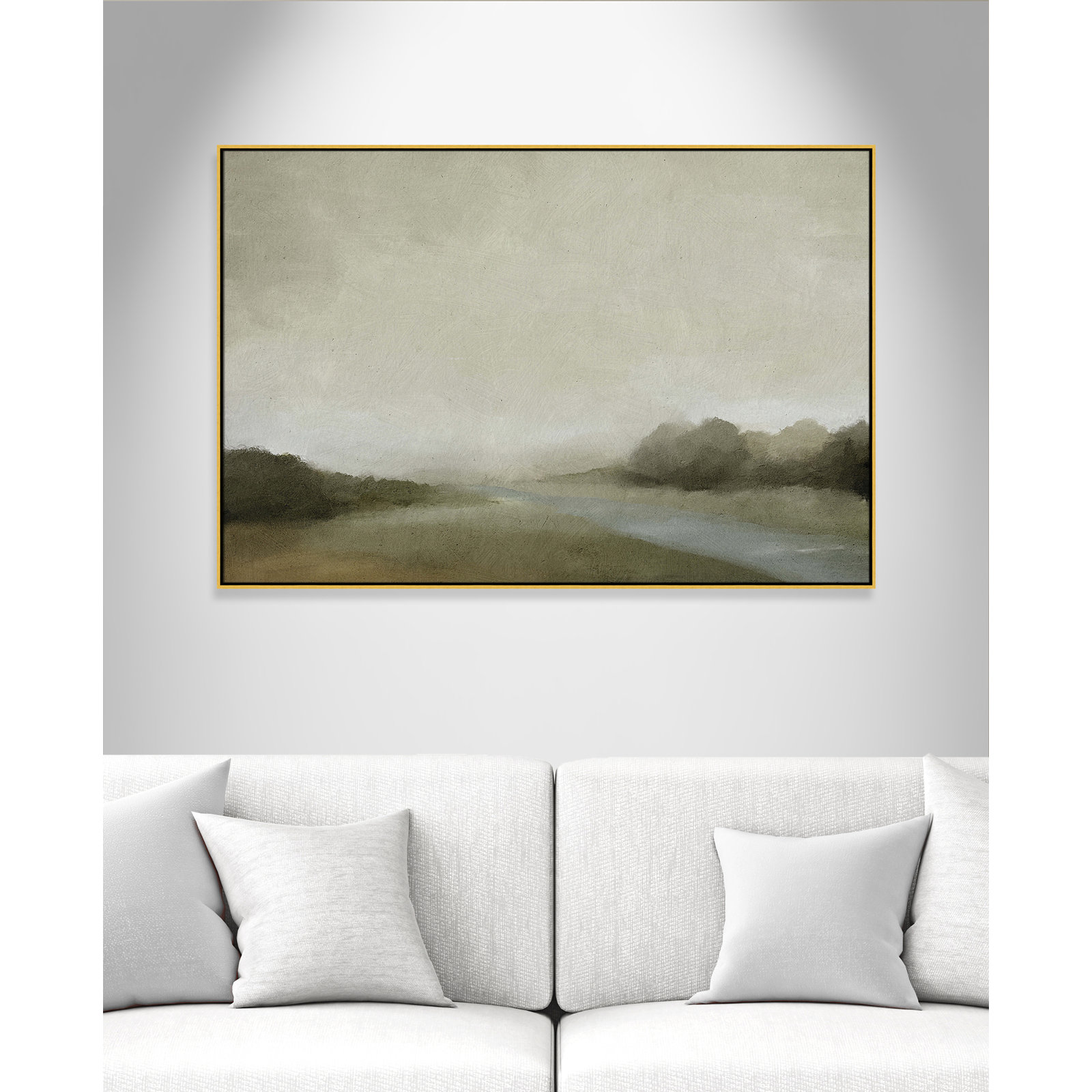 Vanora "Lovers Creek" Painting, 41.5" H x 61.5" W, Gold