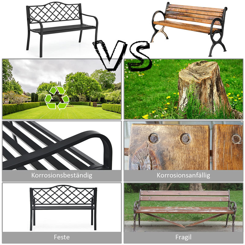 Rocha Steel Park Bench