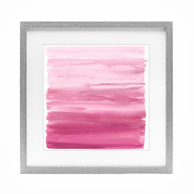«Gradient Pink Blush», reproduction d'art sous verre encadrée par Allie Corbin