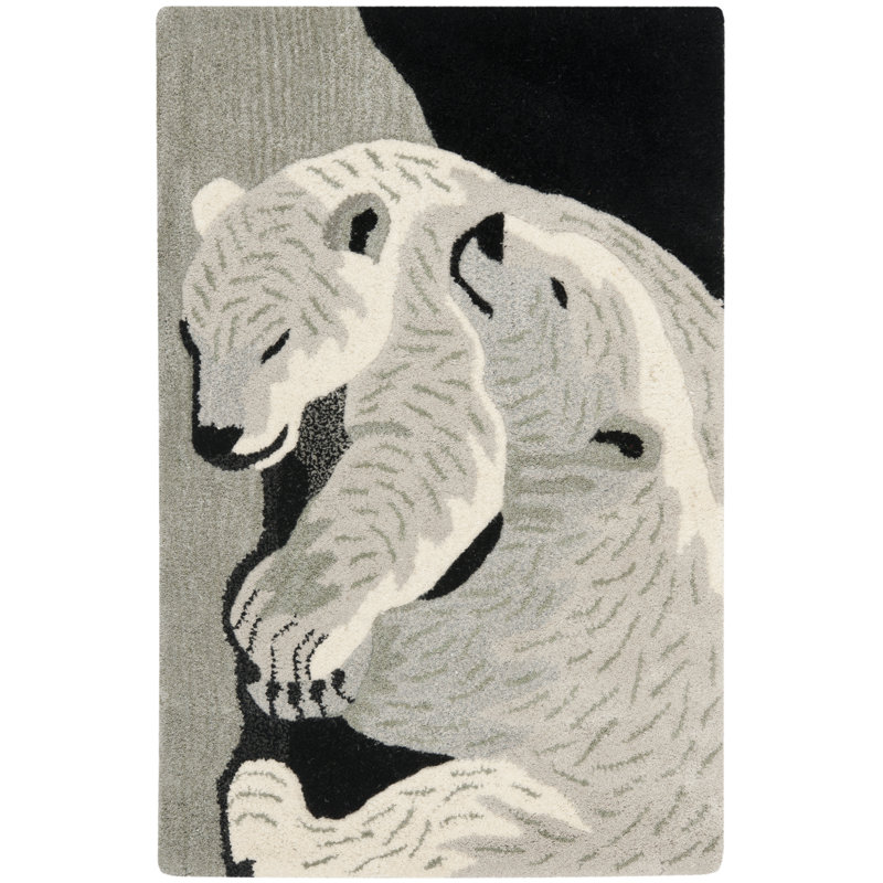 Wilderness Hand Tufted Wool Animal Print Rug, Rectangle 2' x 3'