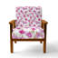 Chaise d'appoint Boho - Fauteuil rose pastel avec pétales fuchsia-1172307183